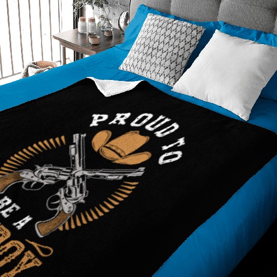 Cowboy Lifestyle Western Theme with Horses and Baby Blankets