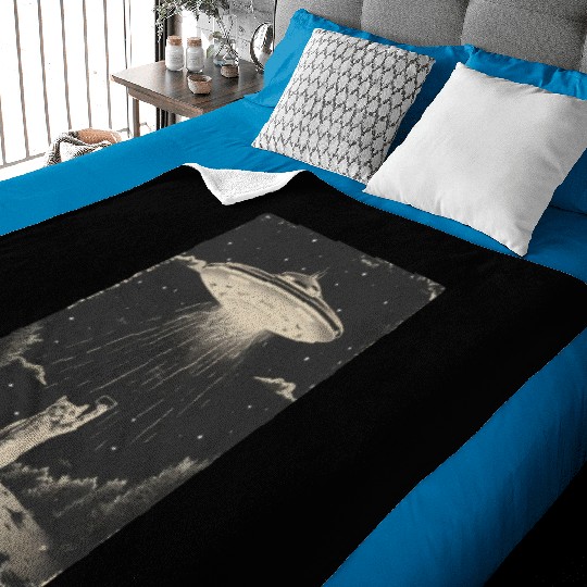 Cat Ufo Meme Funny Surprised Scared Cat Selfie Baby Blankets