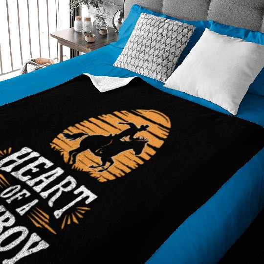 Cowboy Lifestyle Western Theme with Horses and Baby Blankets