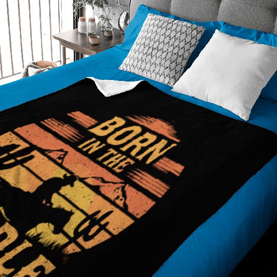 Cowboy Lifestyle Western Theme with Horses and Baby Blankets
