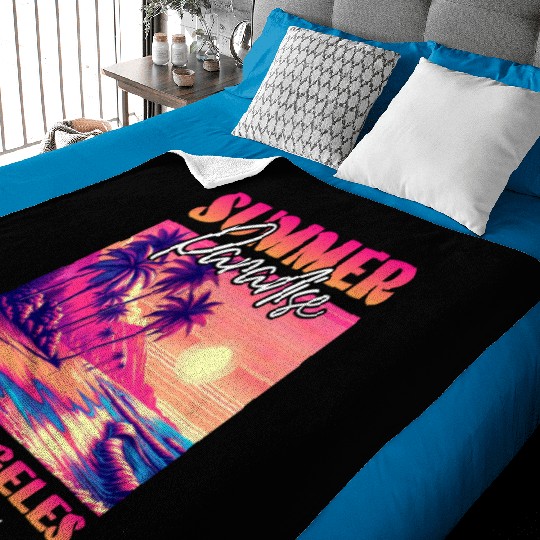 Summer Paradise Los Angeles Venice Beach Baby Blankets