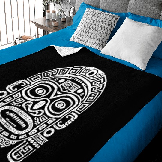 Maya God Mayan Mythology Ek Chuah Intricate Mask Baby Blankets