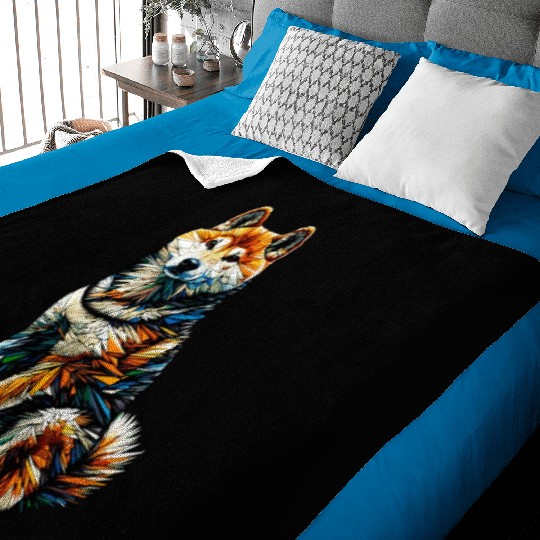 Polygon Art Japanese Shiba Inu Baby Blankets
