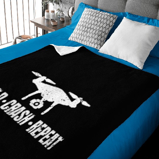 drone build crash repeat drone pilot Baby Blankets