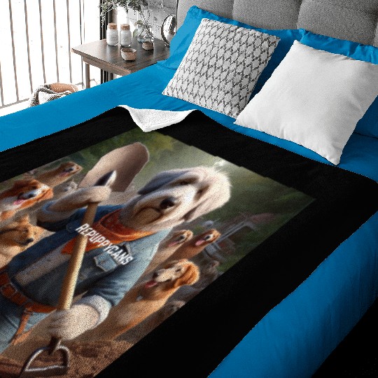 Funny and cute animal or pet Republican Baby Blankets