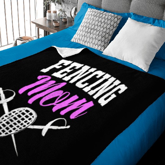 Sword Fighting Fencers Sabre Fencing Mom Baby Blankets
