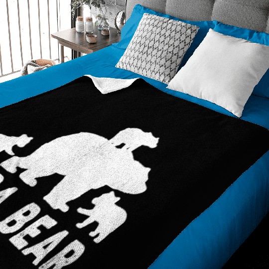 Papa Bear Fathers Day 3 Cubs Kid Baby Blankets