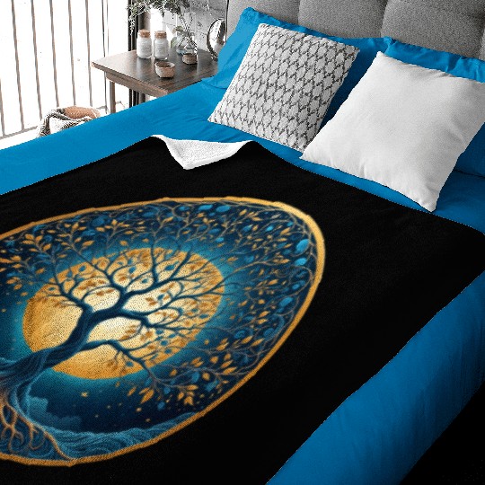 Irish Nordic Celtic Tree of Life Yggdrasil Baby Blankets