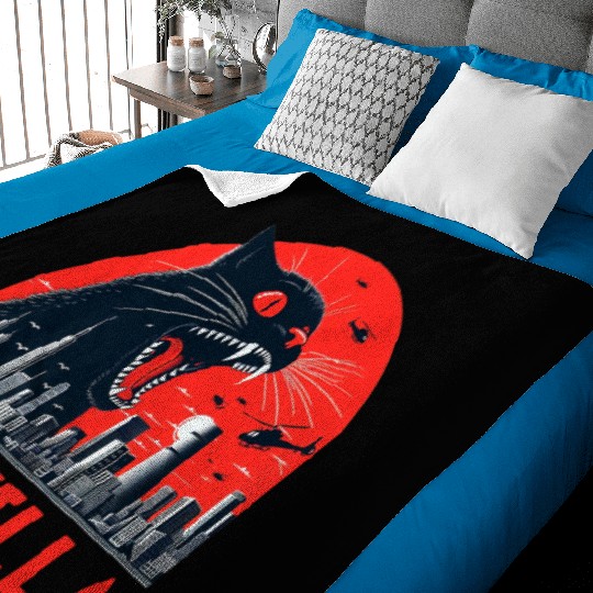 Catzilla Cat Japanese Premium Baby Blankets