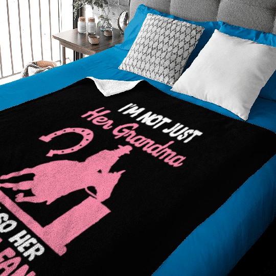 Barrel Racer Barrel Racing Rodeo Horse Grandma Big Baby Blankets