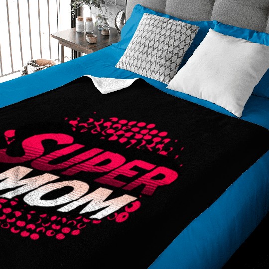 Super Mom gift for birthday mothers day Baby Blankets