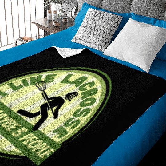I Like Lacrosse And Maybe 3 People Funny Lacrosse Baby Blankets