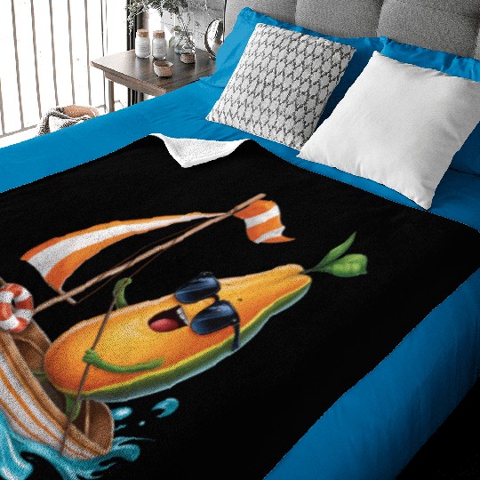 Fruit Boating Papaya Baby Blankets
