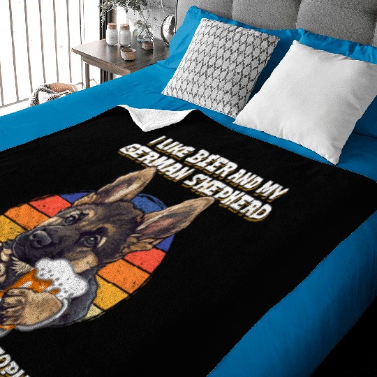Shepherd Dog LIKE BEER AND GERMAN SHEPHERD Baby Blankets