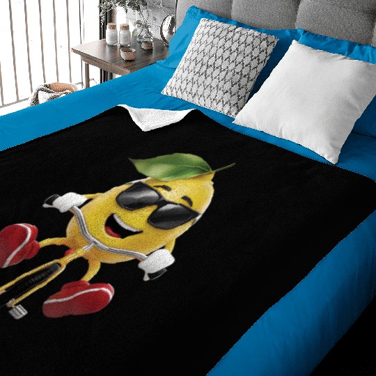 Lemon Cycling On Bike Realistic Baby Blankets