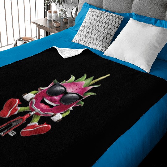 Dragon Fruit Cycling On Bike Realistic Baby Blankets