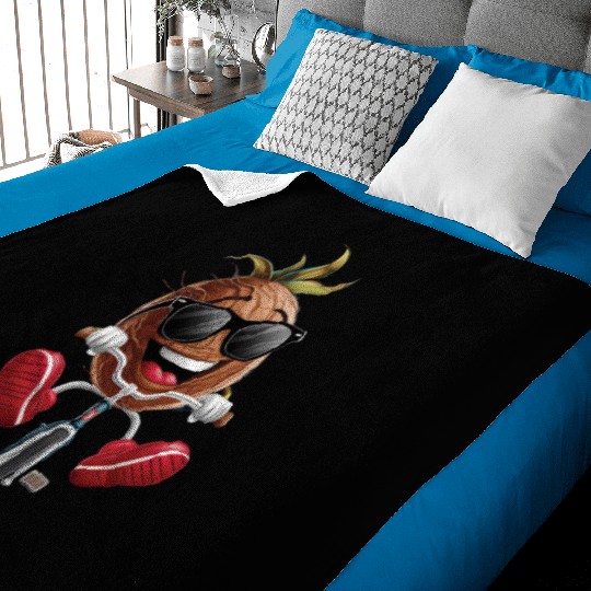 Coconut Cycling On Bike Realistic Baby Blankets