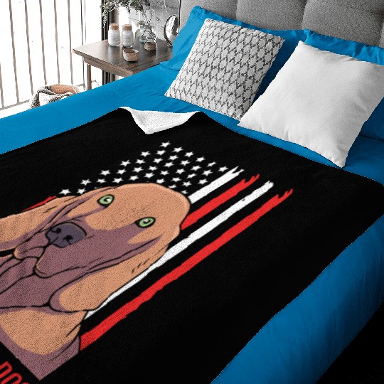 US Flag 4th Of July Patriotic Dog Weimaraner Lover Baby Blankets