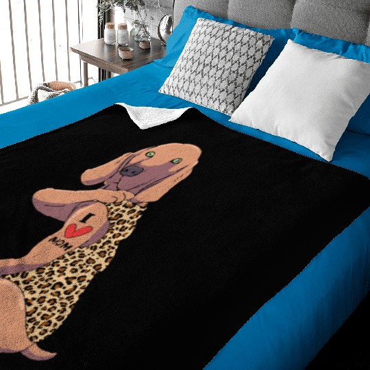 Weimaraner Mom Tattoo Dog I Love Mom Dog Baby Blankets