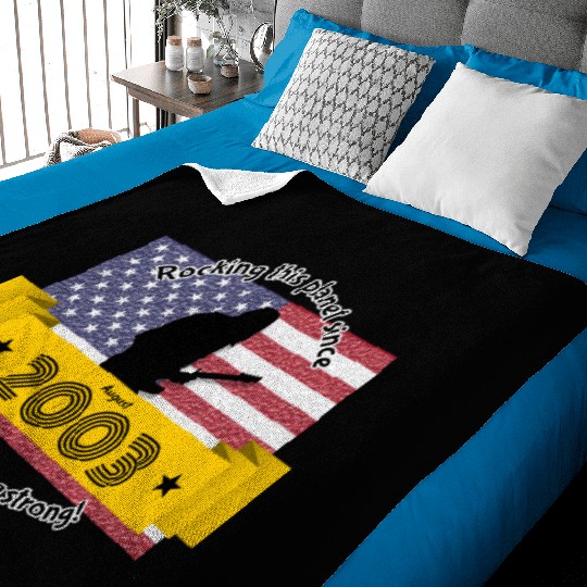 21st birthday Rocking this planet since 08/2003 Baby Blankets