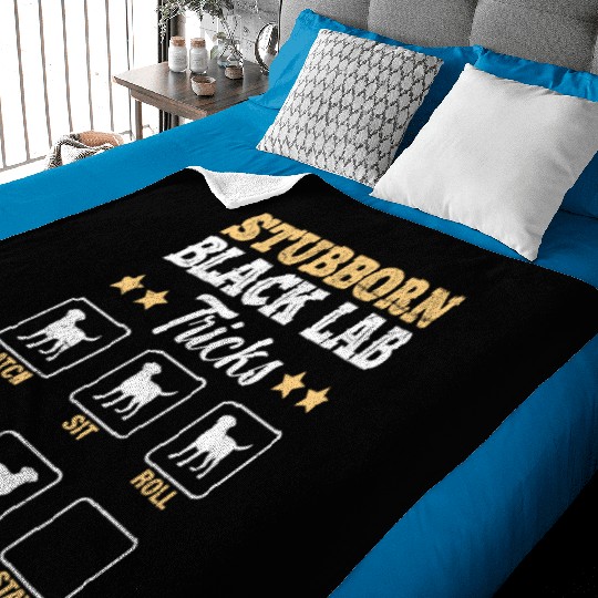 Labrador STUBBORN BLACK LAB TRICKS Labrador Baby Blankets