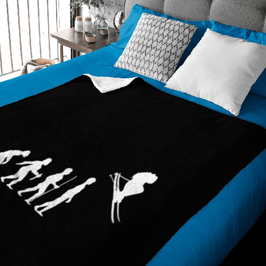 FUNNY HUMAN EVOLUTION TO SKIER Baby Blankets
