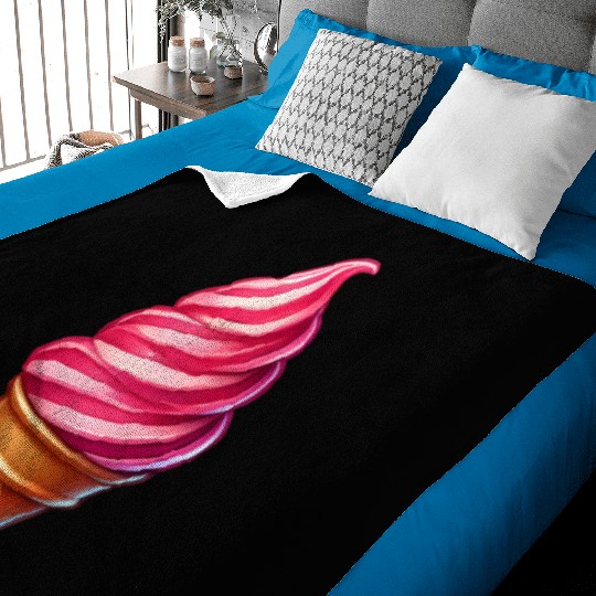 Candy cane ice cream motif in a sweet ice cream Baby Blankets
