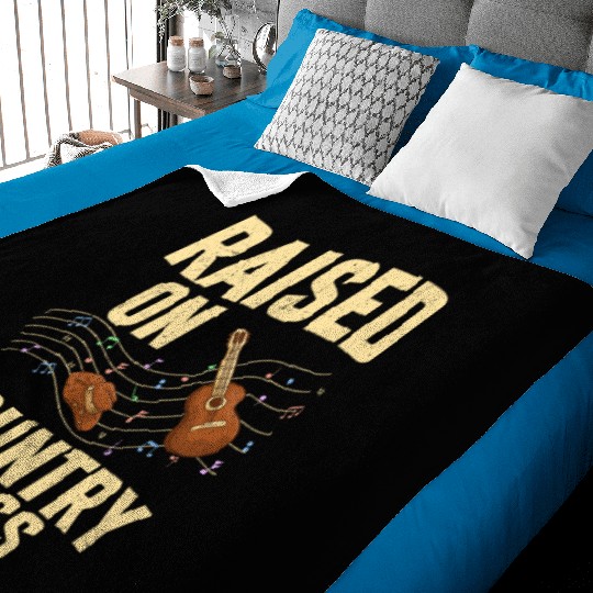 Raised On Country Songs Western Country Music Baby Blankets