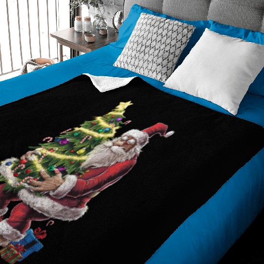 Bigfoot Christmas Tree Lights Xmas Sasquatch Lover Baby Blankets