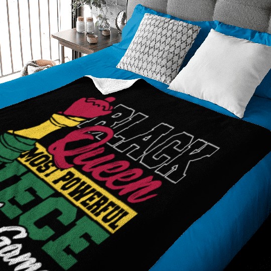Black Queen Most Powerful Piece African American Baby Blankets