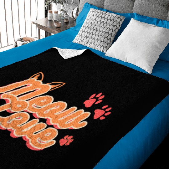 Meow Love, Cat Lover Baby Blankets