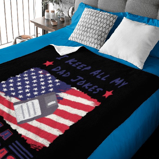 Funny dad jokes from son or daughter fathers day Baby Blankets