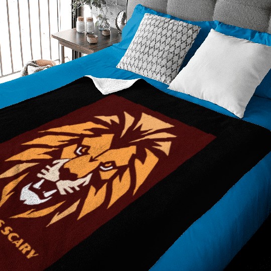Nature is Scary - Lion Baby Blankets
