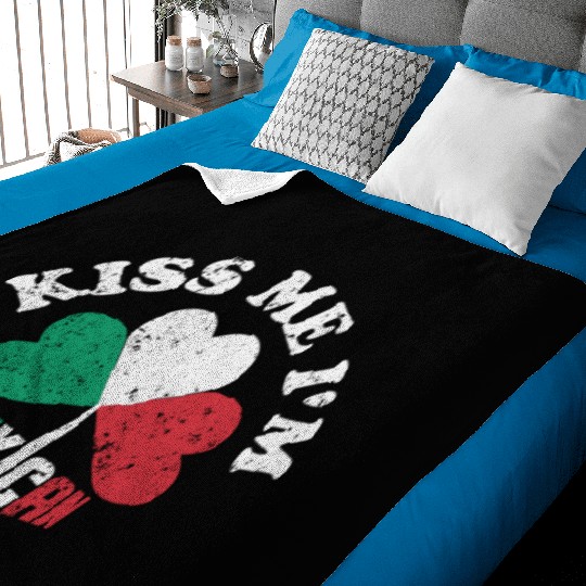 Kiss Me I m Mexican Baby Blankets