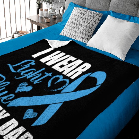I wear Light Blue for my dad Prostate cancer Baby Blankets