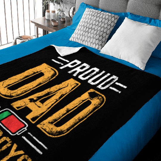 Proud Dad of 2 Boys Daddy Funny Father's Day Baby Blankets