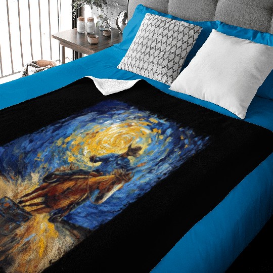 Barrel Racer Barrel Racing Rodeo Starry Night Pain Baby Blankets