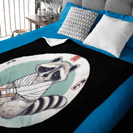 Raccoon with bandage Baby Blankets for men and women