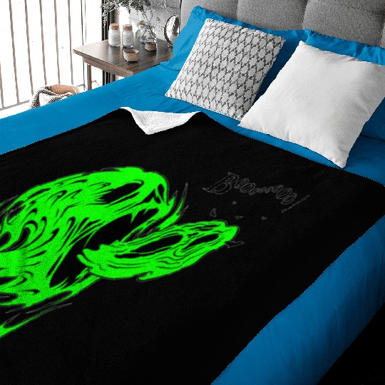 Green Ghost Baby Blankets