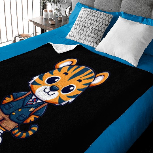 Cute Schoolboy Tiger Baby Blankets