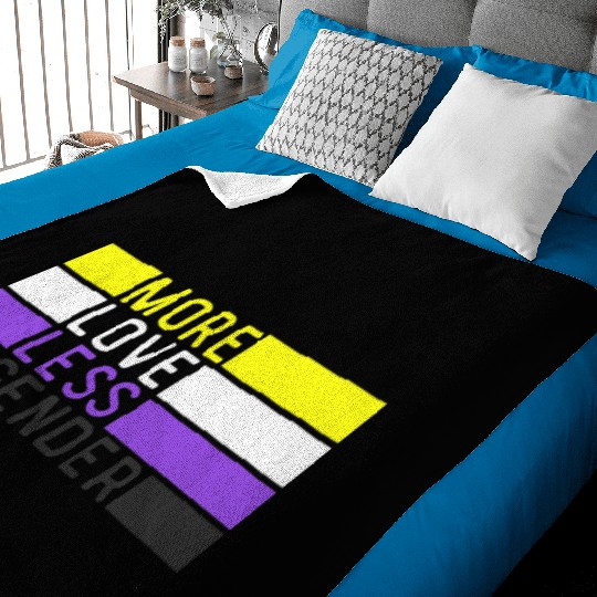 Non Binary Pride NB More Love Less Gender LGBTQ Baby Blankets