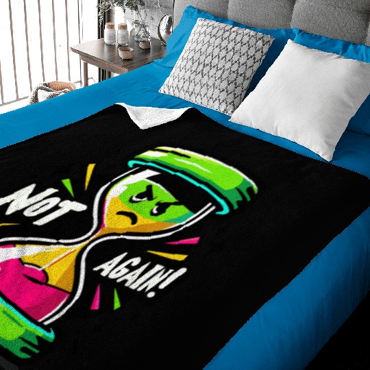 Angry Hourglass Not Again Lime Green Trendy Colors Baby Blankets