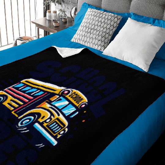 School Vibes Vector Illustration for school bus Baby Blankets