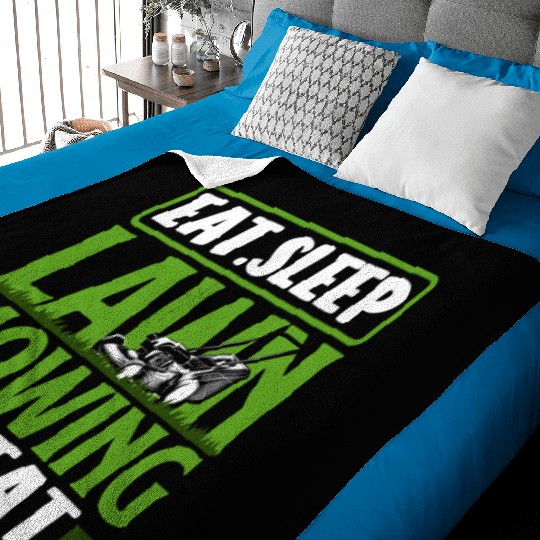 Eating Sleeping Lawn Mowing Landscaper Gardener Baby Blankets