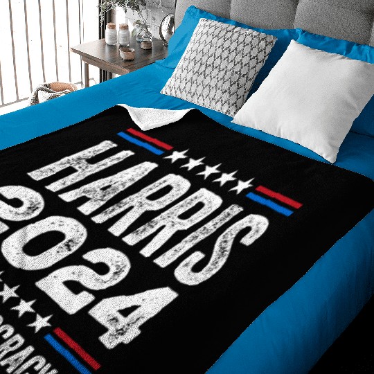 Kamala Harris 2024 Save Democracy US Election Baby Blankets