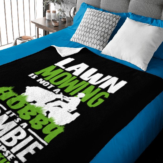 Landscaper Gardener Lawn Mowing Zombie Baby Blankets