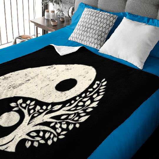 Nature's Balance: Yin Yang Tree of Life Baby Blankets