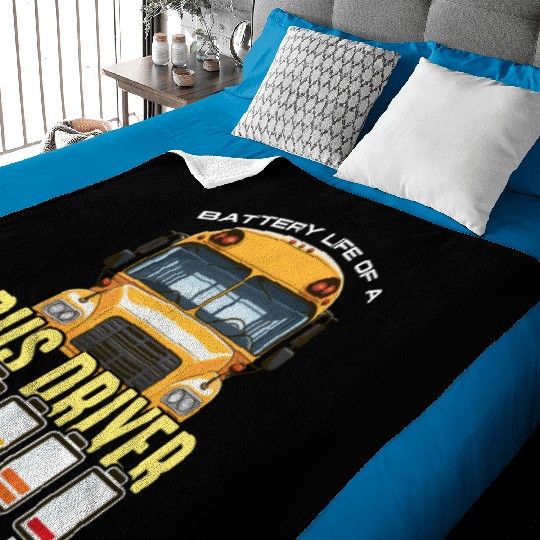 School Bus Operator Battery Life Of A Bus Captain Baby Blankets