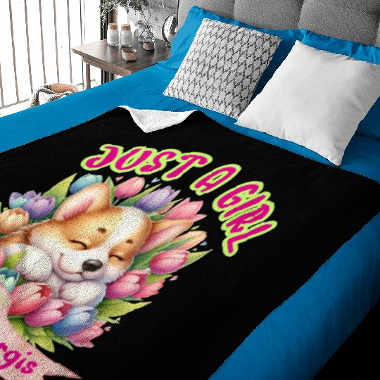 Corgi in tulips - Just a girl who loves corgis Baby Blankets