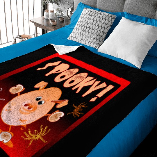 HAPPY HALLOWEEN SPIDERS PIGLET Baby Blankets